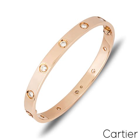 rose gold cartier love bracelet with diamonds